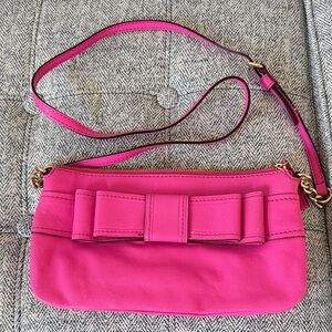 Pink Bow Accent Crossbody Bag